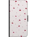 Miniatyrbilde 2 av 2: Kompatibelt Lommeboketui til Samsung Galaxy A03s Kirsebær og hjerter på hvit bakgrunn søt romantisk design med minimalistisk følelse og myke toner