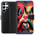 Pikkukuva 1 / 3: Yhteensopiva Lompakkokotelo Samsung Galaxy S22 Ultra 5G Kaikkien sydänten päivä Wolverine