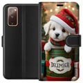 Pikkukuva 1 / 3: Yhteensopiva Lompakkokotelo Samsung Galaxy S20 FE Joulukuu pentu joulu söpö koira tonttulakki kodikas joulu pentu juhlava lumi valot suloinen loma ju