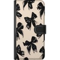 Miniatyrbillede 3 af 3: Kompatibel Tegnebogsetui til OnePlus 8 Pro Sorte rosetter på beige baggrund, elegant tidløst design med bløde kontraster og en luksuriøs følelse