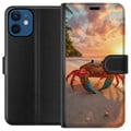 Miniatyrbillede 1 af 3: Kompatibel Tegnebogsetui til Apple iPhone 12 Tropisk strandkrabbe farverigt design med solnedgang hav bølger og varm feriestemning inspireret af trop
