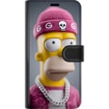 Miniatyrbilde 3 av 3: Kompatibelt Lommeboketui til Apple iPhone 12 Homer Simpson-inspirert figur med rosa lue, kjede og streetstil, perfekt for fans av The Simpsons og mod