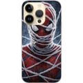 Miniatyrbillede 1 af 3: Kompatibel Mobilcover til Apple iPhone 14 Pro Spider-Man dækket af tætte netlag i et dramatisk nærbillede, der fremhæver maskens struktur, intensitet
