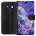 Miniatyrbillede 1 af 3: Kompatibel Tegnebogsetui til Samsung Galaxy S8 Fantasilandskab af farverige skyer i pink, blå og lilla med bløde former og lysstråler, der giver en h