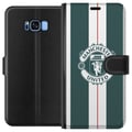 Miniatyrbillede 1 af 3: Kompatibel Tegnebogsetui til Samsung Galaxy S8 Manchester United logo våbenskjold fodbold klub Premier League Red Devils plakat retro hvid grøn desig