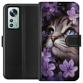 Pikkukuva 1 / 3: Yhteensopiva Lompakkokotelo Xiaomi 12 Kissa ja kukat