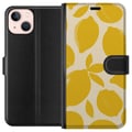 Miniatyrbillede 1 af 3: Kompatibel Tegnebogsetui til Apple iPhone 13 mini Citrus citroner citrontryk gul frugt køkken sommer retro design mønster inspiration frisk køkkensti
