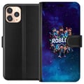 Miniatyrbilde 1 av 3: Kompatibelt Lommeboketui til Apple iPhone 11 Pro Roblox-gamingdesign med avatarer, galaksebakgrunn i blå og lilla toner, populær Roblox-stil, episk t
