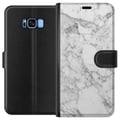 Miniatyrbillede 1 af 3: Kompatibel Tegnebogsetui til Samsung Galaxy S8 Marmor Hvid