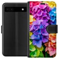 Miniatyrbild 1 av 3: Kompatibelt Plånboksfodral till Google Pixel 6a Hortensia hydrangea flowers färgglada blommor rainbow floral pattern lila rosa blå gul orange art
