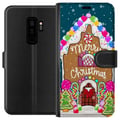 Miniatyrbillede 1 af 3: Kompatibel Tegnebogsetui til Samsung Galaxy S9+ Charmerende peberkagehus med farverigt slik, snedetaljer og teksten Merry Christmas – et hyggeligt mo