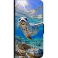 Miniatyrbillede 2 af 2: Kompatibel Tegnebogsetui til Samsung Galaxy A20s Säl Hav Simmande Djurmotiv Natur Vattenmotiv Blå Design