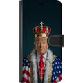 Miniatyrbild 3 av 3: Kompatibelt Plånboksfodral till Apple iPhone 12 mini Porträtt av Donald Trump klädd som kung med krona och mantel i USA-flaggan, symbolisk och provoc