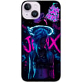 Pikkukuva 1 / 3: Yhteensopiva Puhelinkuori Apple iPhone 14 Arcane Jinx juliste League of Legends LoL graffiti neon anime Netflix pelihahmo fanitaidedesign