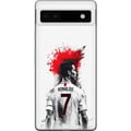 Pikkukuva 1 / 3: Yhteensopiva Puhelinkuori Google Pixel 6a Ronaldo Red Energy -aihe, jossa Cristiano Ronaldo on tyylitellyssä puna-valkoisessa designissa ja ilme on v