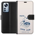 Miniatyrbillede 1 af 3: Kompatibel Tegnebogsetui til Xiaomi 12 Pro Pasta vin og hverdagsromantik i grafisk stil