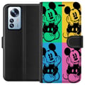 Pikkukuva 1 / 3: Yhteensopiva Lompakkokotelo Xiaomi 12 Pro Disney Mikki Hiiri juliste pop-taide värikäs sarjakuva retrosarja Andy Warhol -tyyli klassinen hahmotaide