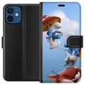 Miniatyrbilde 1 av 3: Kompatibelt Lommeboketui til Apple iPhone 12 mini Smurfene plakat blå tegneseriefigurer retro tegnefilm Schtroumpfs serie barndom klassiske figurer d