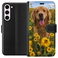 Pikkukuva 1 / 3: Yhteensopiva Lompakkokotelo Samsung Galaxy S23+ Golden Retriever Solrosfält Hundmotiv Natur Sommar Design