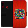 Miniatyrbild 1 av 2: Kompatibelt Plånboksfodral till Samsung Galaxy A20s Roblox figur med spelkontroll och regnbågsfärger livlig gamingdesign för spelentusiaster