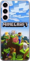 Miniatyrbilde 1 av 3: Kompatibelt Mobildeksel til Samsung Galaxy S23+ Minecraft pikselverden Creeper gamingdesign