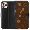 Miniatyrbillede 1 af 3: Kompatibel Tegnebogsetui til Apple iPhone 11 Pro Retro blomstermønster brun baggrund blomster vintage 70’er-stil boheme tapetdesign tryk