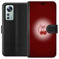 Pikkukuva 1 / 3: Yhteensopiva Lompakkokotelo Xiaomi 12 Cherry Bow -kirsikkadesign rusettikoristeella romanttisessa retrotyylissä, punainen väri ja vintagehenkisyys