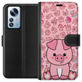Miniatyrbild 1 av 3: Kompatibelt Plånboksfodral till Xiaomi 12 Pro Kawaii Pig Cute Pink Animal Anime
