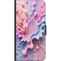 Miniatyrbillede 3 af 3: Kompatibel Tegnebogsetui til Samsung Galaxy Note20 Pastel-splashdesign – Abstrakt kunst i rosa, blåt og lilla farvemønster
