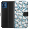 Pikkukuva 1 / 3: Yhteensopiva Lompakkokotelo Apple iPhone 12 mini Kuplat Sinisessä
