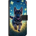 Pikkukuva 3 / 3: Yhteensopiva Lompakkokotelo OnePlus 8 Pro Pentu saksanpaimenkoira koira juliste koira pentu juoksee niitty perhoset suloinen eläinkuvitus yötaide