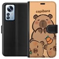 Miniatyrbild 1 av 3: Kompatibelt Plånboksfodral till Xiaomi 12 Pro Capybara kawaii söt figur samlarobjekt