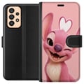 Pikkukuva 1 / 3: Yhteensopiva Lompakkokotelo Samsung Galaxy A33 5G Vaaleanpunainen enkelihahmo vilkkuu, söpö muotoilu, jossa on sydän, rakkautta, leikkisyyttä ja sulo