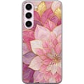 Pikkukuva 1 / 3: Yhteensopiva Puhelinkuori Samsung Galaxy S23+ Kukkamandala – vaaleanpunainen ja violetti kuvio kultaisin yksityiskohdin, kuvitus