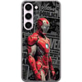 Pikkukuva 1 / 3: Yhteensopiva Puhelinkuori Samsung Galaxy S23 Iron Man -kuvitus punaisessa haarniskassa sarjakuvataustalla, vaikuttava aihe elokuvafaneille