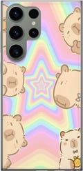 Miniatyrbillede 1 af 3: Kompatibel Mobilcover til Samsung Galaxy S23 Ultra Kawaii Capybara Galaxy Sød Anime Dyr Rummotiv Kawaii Trend Gave TikTok Design