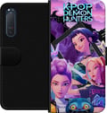 Miniatyrbillede 1 af 3: Kompatibel Tegnebogsetui til Sony Xperia 5 II K-Pop Demon Hunters anime-inspireret futuristisk by med tre heltinder og lilla neonlys