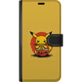 Pikkukuva 3 / 3: Yhteensopiva Lompakkokotelo Apple iPhone 12 mini Pikachu syömässä ramenia japanilaisessa animen inspiroimassa tyylissä keltaista taustaa vasten, haus