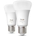 Miniatyrbillede 1 af 5: Pakke med 2 A60 tilsluttede LED-p�rer - PHILIPS HUE - Hvidt og farvet lys - E27-fatning - 8,1W - 1000-2000k - 1100 lumen