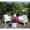 Miniatyrbild 5 av 5: Kruka med vattenreserv - GARDEN ID Respect - Vit 25 x 25 cm - 100% hushållsavfall - 100% återvinningsbart - Strukturerad yta
