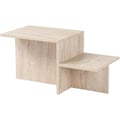 Miniatyrbillede 1 af 6: Sofabord - HARMONY - Rektangulært - Travertin-look - 80 x 40 x 40 cm