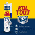 Miniatyrbillede 3 af 6: Fastg�relses- og forseglingskl�ber - CYANOLIT - Total tech - Crystal - 290 ml patron - Transparent - Multimateriale og fleksibel