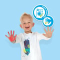 Pikkukuva 2 / 5: Ensimm�inen - Ensimm�inen sormimaalaussarjani esiliinalla - SES CREATIVE