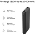 Miniatyrbillede 2 af 6: Eksternt batteri - BELKIN - 20.000 mAh - USB-A & USB-C - 15 W - Sort