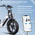 Miniatyrbild 4 av 9: OneSport OT08 Pro 20'' elcykel, 500W motor, 2*18AH dubbla batterier, Shimano 7-växlad, hydraulisk broms, stöd för Bluetooth-anslutning APP