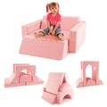 Miniatyrbillede 2 af 8: Børns Modulær Legesofa, 105x100x48 cm, Pink , Star