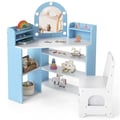 Miniatyrbillede 4 af 8: Børne-toiletbord og stol sæt, 93,5x60,5x100 cm, blå , Star