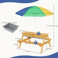 Miniatyrbillede 3 af 7: Børns udendørs picnicbord, 93×86×50 cm, Naturlig Blå Grøn Gul , Star