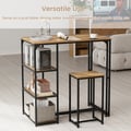 Miniatyrbillede 8 af 8: Barbordssæt, 3-delt barhøjt spisebord med 2 taburetter, 111,8x61x111,8 cm, brun , Star