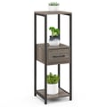 Miniatyrbillede 2 af 8: Metal Plant Stand, 2 Pakke 3 Tier Høj med Skuffe, 31x31x92 cm, Grå & Sort , Star